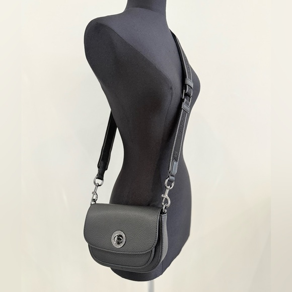 NWT Marc Jacobs small turn lock saddle bag - black